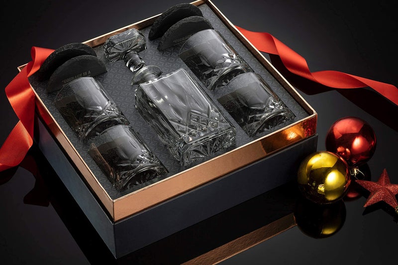 Mixology & Craft طقم زجاجات ويسكي ميكسولوجي والحرف - كريستال بوربون، سكوتش، كونيك (10 أونص)  - Image 5